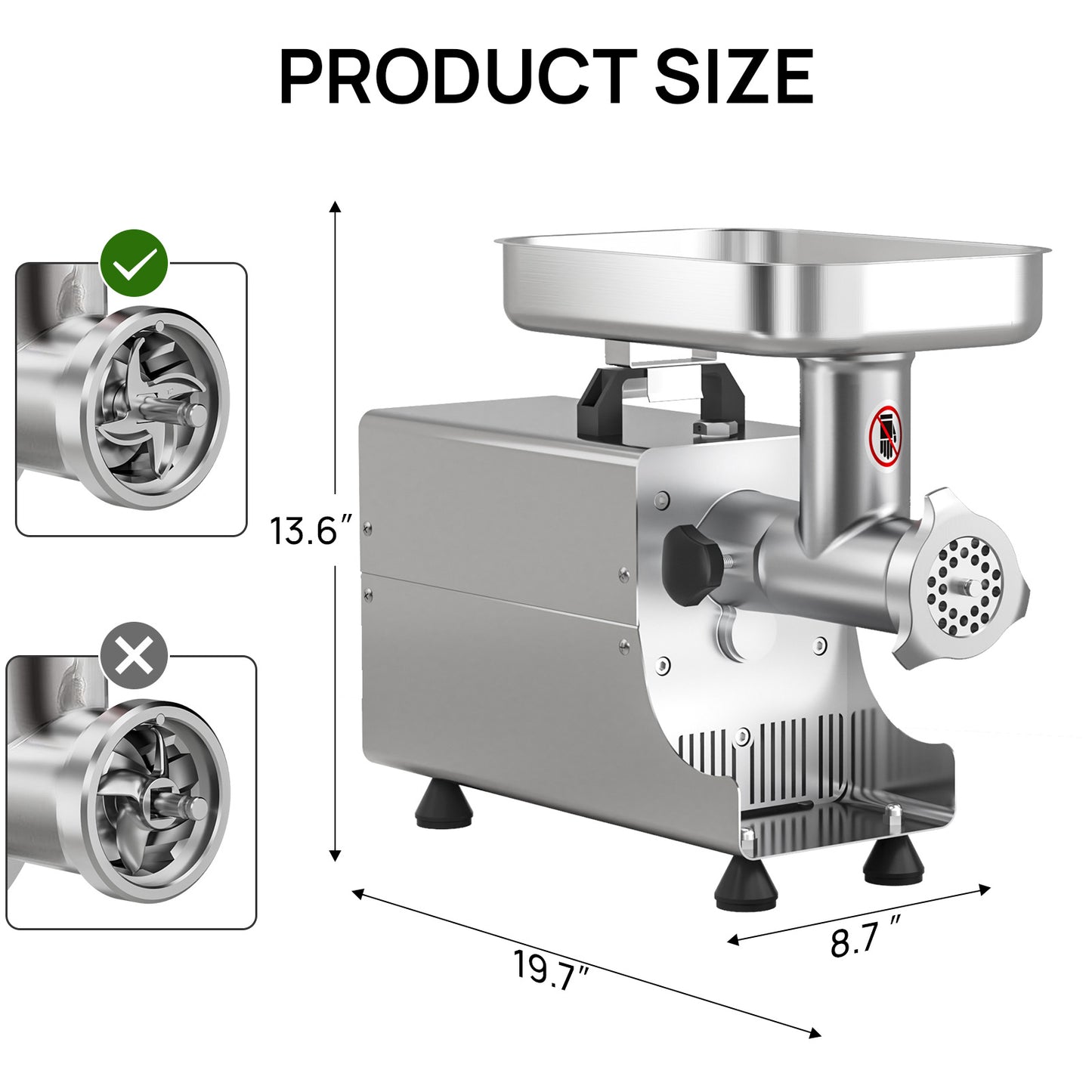 ARINOO Electric Heavy Duty Meat Grinder TF#8